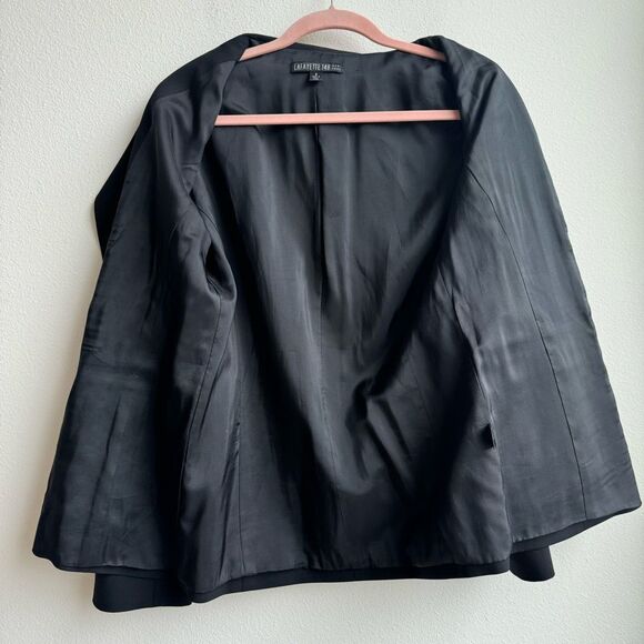 Lafayette 148 Wool Black Two Button Career Office Blazer Jacket Size 8 Medium - Picture 8 of 9